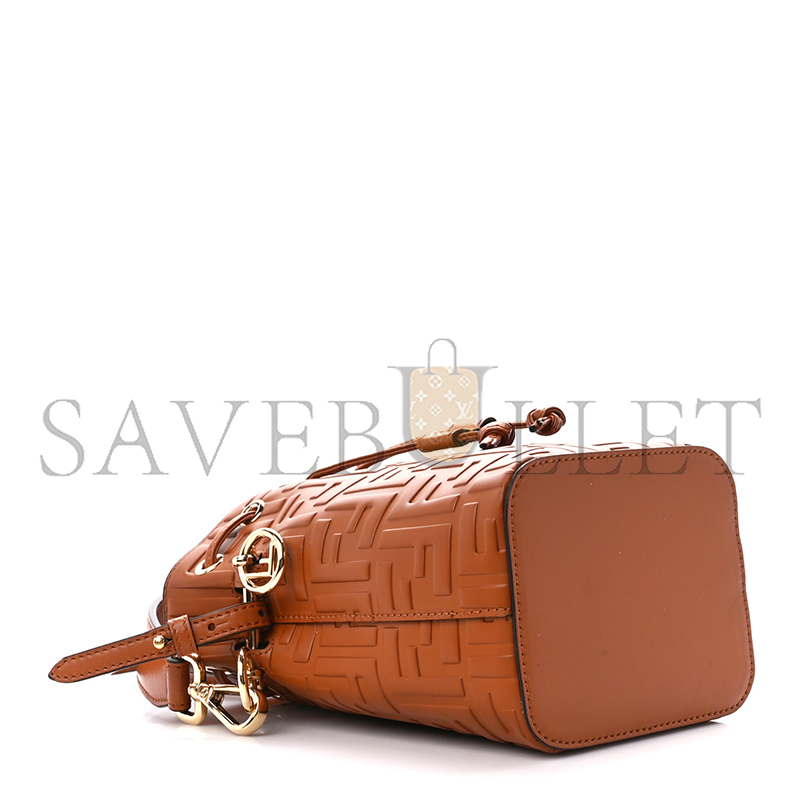 FENDI CAMEL LEATHER MINI MON TRESOR BUCKET BAG 8BS010A3ZGF1C6J (18*12*10cm) 